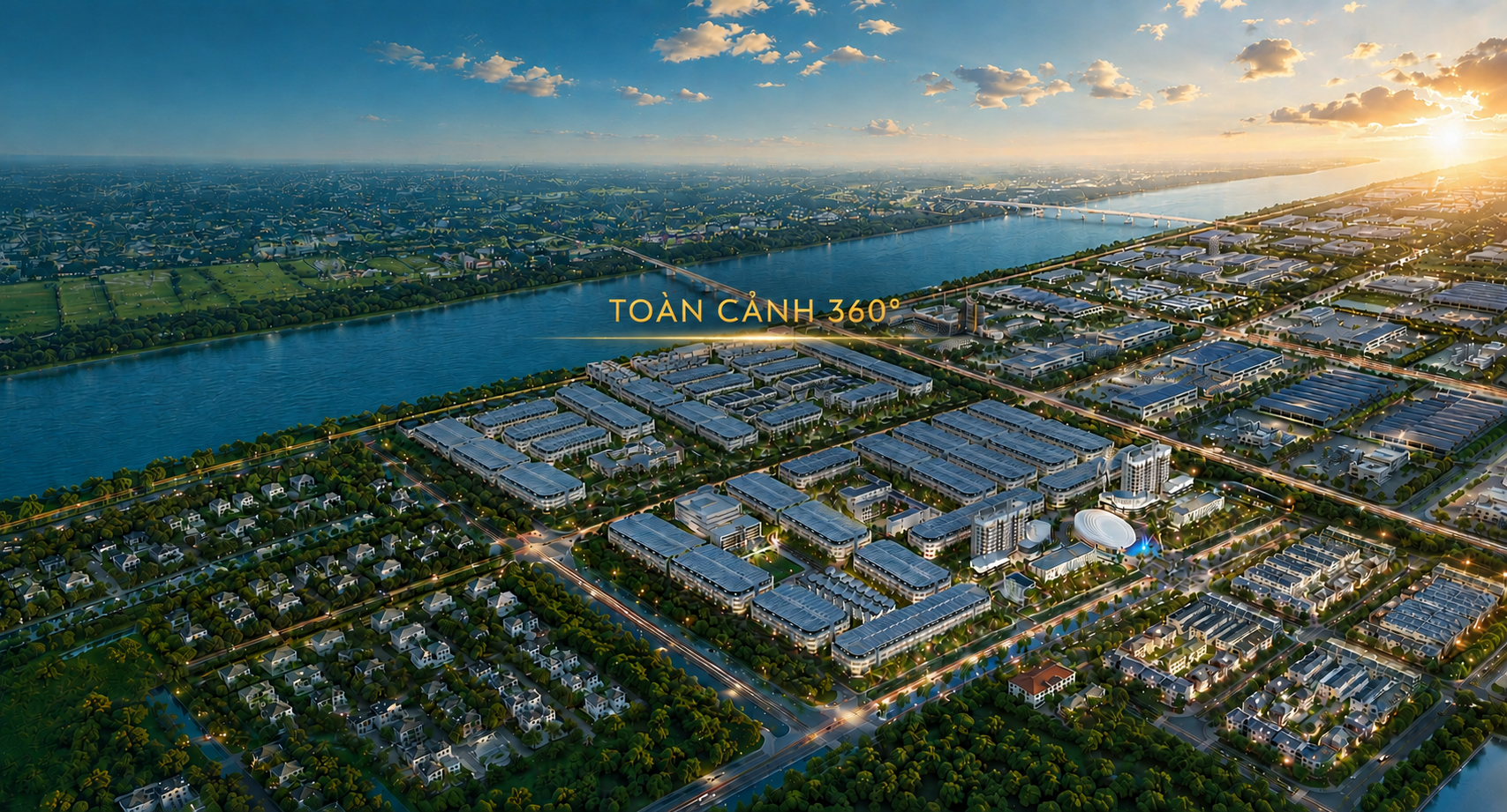 Flycam toàn cảnh 360° bên sông Vàm Cỏ
